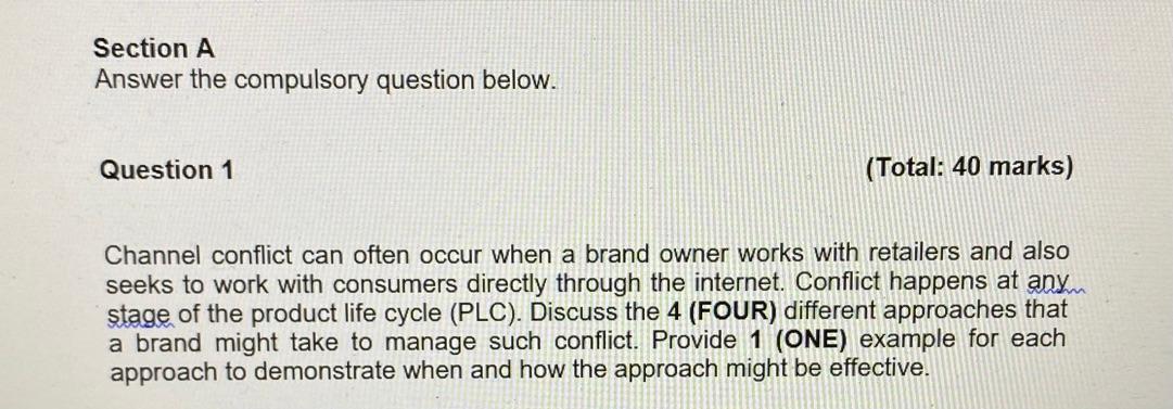 Section A Answer the compulsory question below.