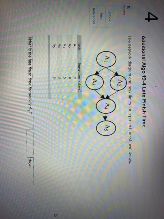 4 Additional Algo 19-4 Late Finish Time 10 points