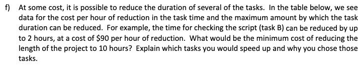 f) At some cost, it is possible to reduce the