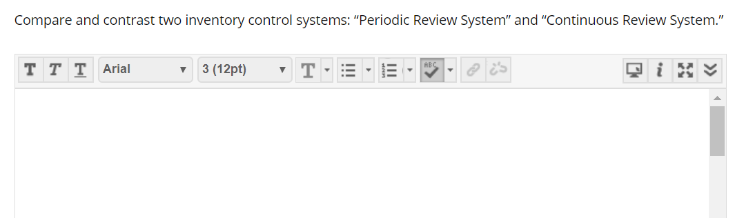 Compare and contrast two inventory control