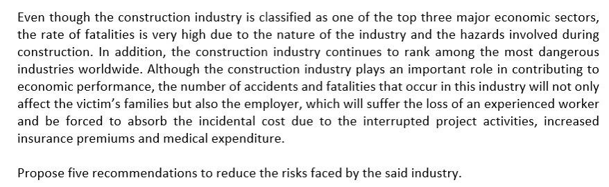 Even though the construction industry is