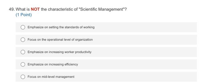 49. What is NOT the characteristic of "Scientific