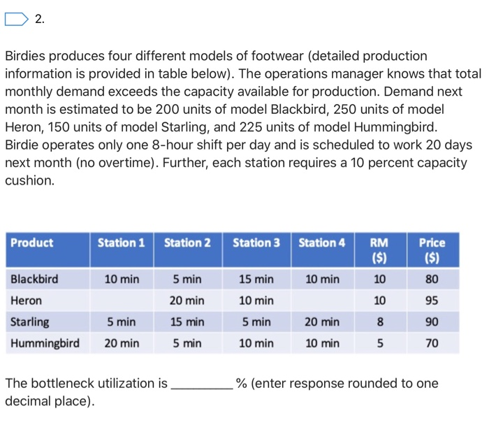 D 2. Birdies produces four different models of