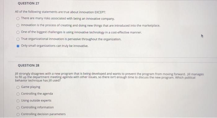 QUESTION 27 All of the following statements are