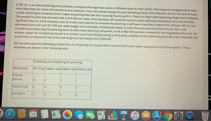 2. WZ Inc. is an event planning and promotion