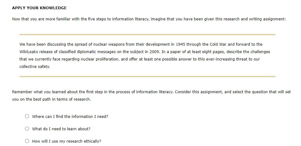 APPLY YOUR KNOWLEDGE Now that you are more