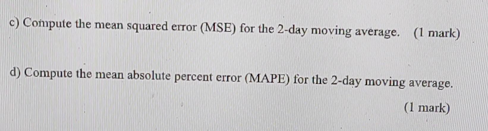 QUESTION 2 Daily high temperatures (F) in St.
