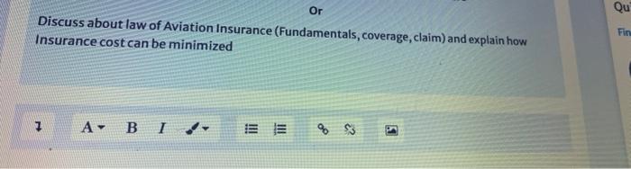 Qu Or Discuss about law of Aviation Insurance