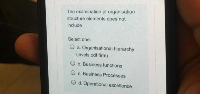 The examination pf organisation structure