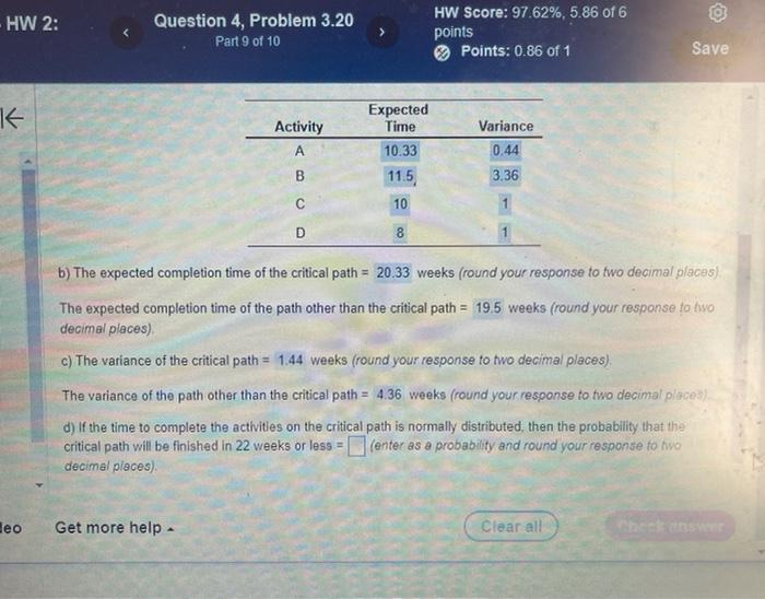 Can anyone solve D and E for me plz? Question for