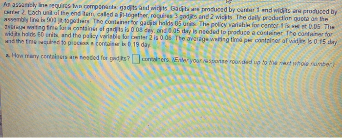 part b how many containers are needed for