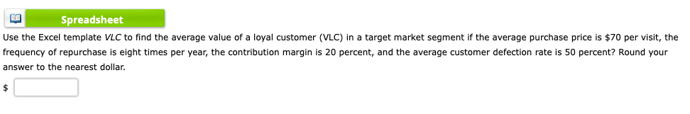 Spreadsheet Use the Excel template VLC to find