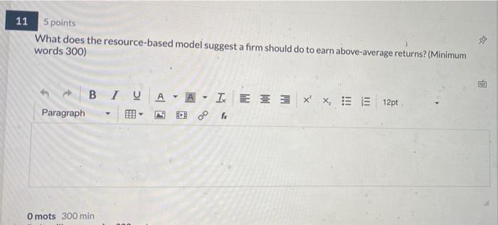 11 5 points What does the resource-based model