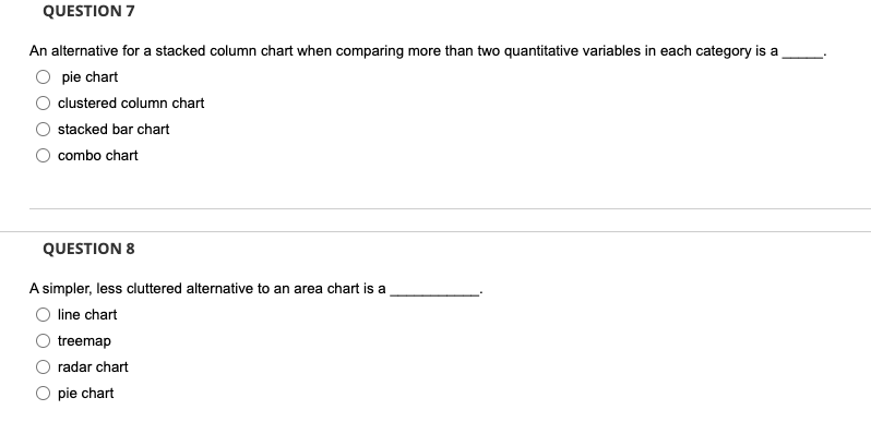 QUESTION 7 An alternative for a stacked column
