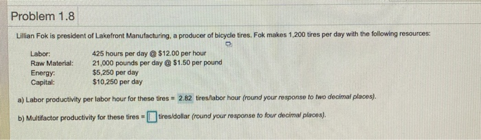Problem 1.8 Lillian Fok is president of Lakefront