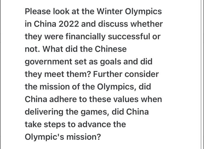 Please look at the Winter Olympics in China 2022