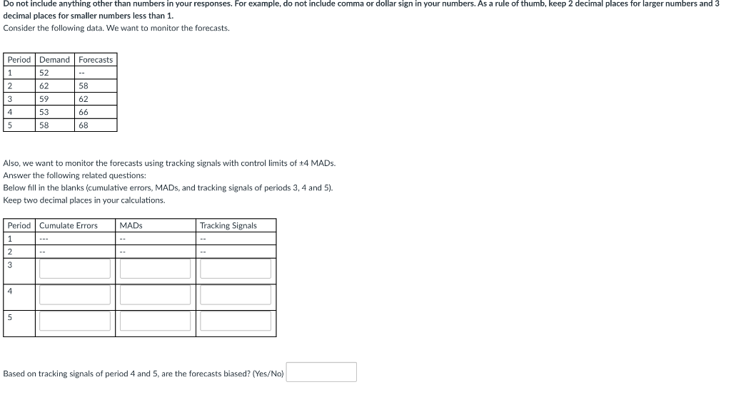 Do not include anything other than numbers in