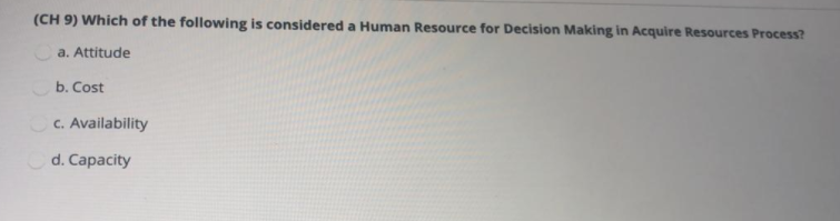 (CH 9) Which of the following is considered a