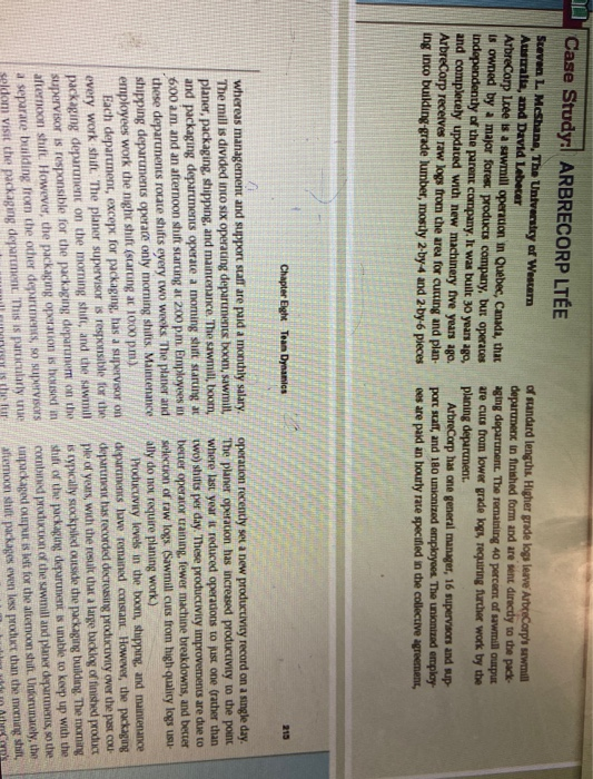 ARBRECORP LTEE OLL Case Study: ARBRECORP LTE