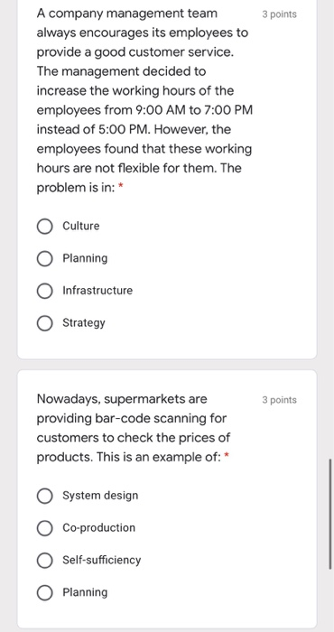 3 points A company management team always