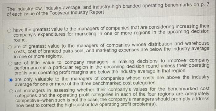 The industry-low, industry-average, and