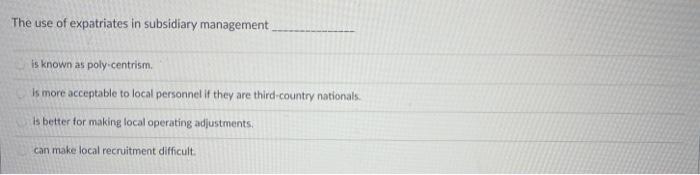 The greater the need for local operating