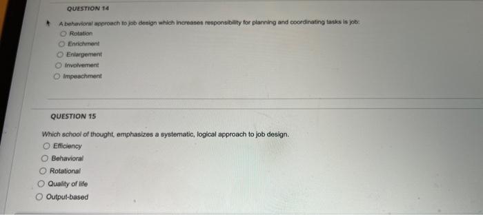 please answer both A beheviorai approach to job