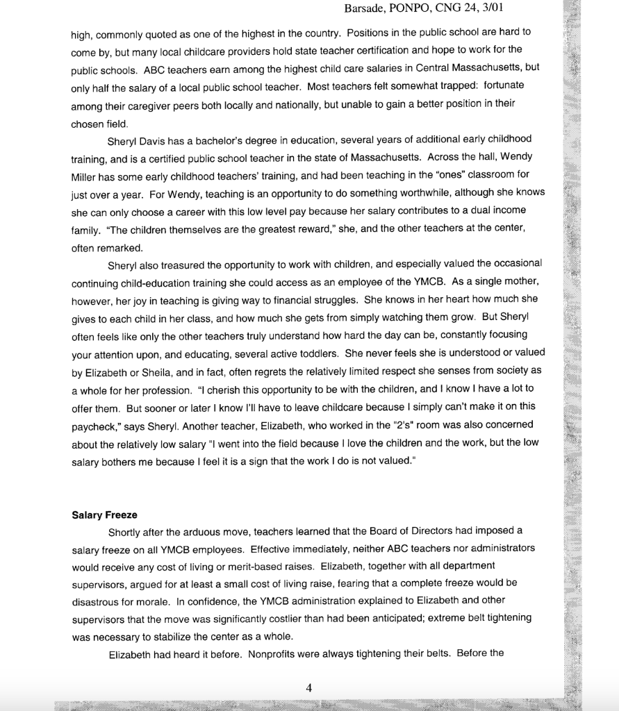 Mini Case Study #5 Read the ABC Child Care Case