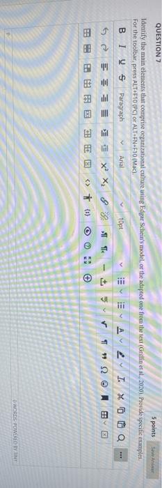 QUESTION 7 5 points SA Identify the main elements