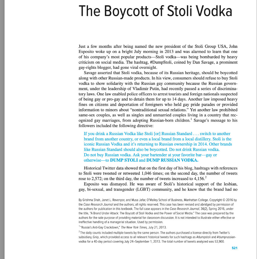 Stoli vodka case study A stakeholder analysis and
