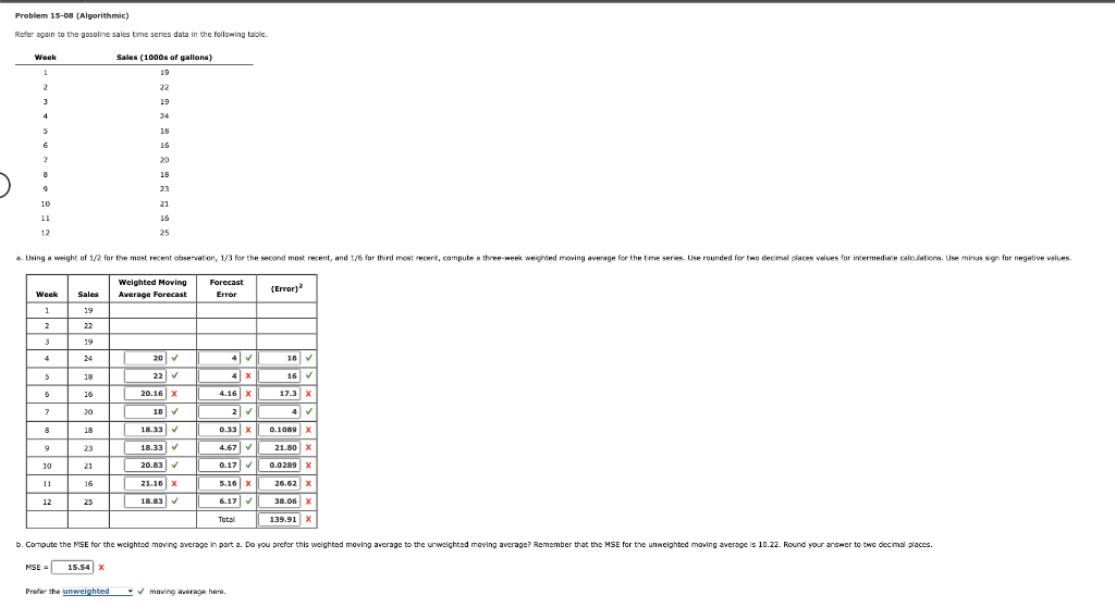 Problem 15-08 (Algorithmic) Refer again to the