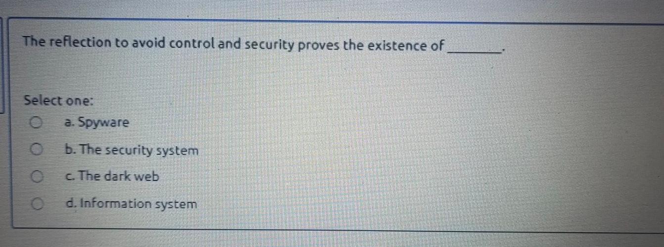 The reflection to avoid control and security