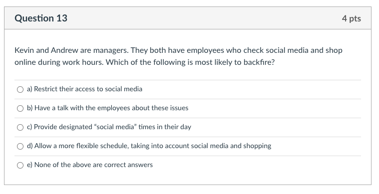 8.7.3 Question 13 4 pts Kevin and Andrew are
