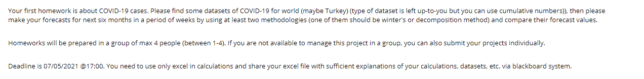 First method should be Wnter's method or
