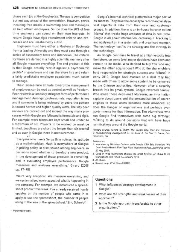 question 1 2 3 Q5 How does Googles strategy fit