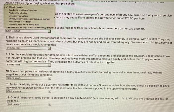 Establishing a Decision Methodology There is no