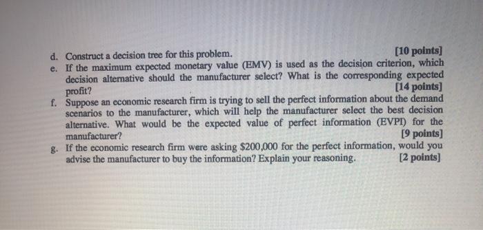 2. (SHOW YOUR COMPLETE WORK) A manufacturer is
