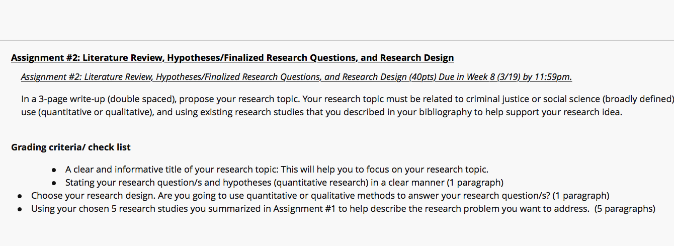 Assignment #2: Literature Review,