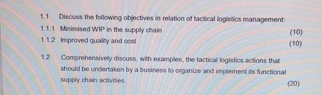 subject is supply chain management. please note