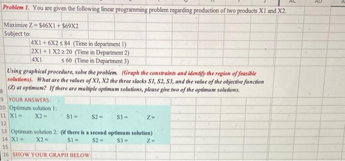 AL AD AL Problem 1. You are given the following