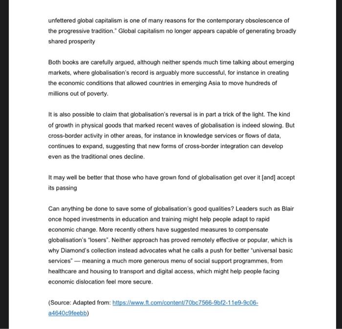 please read the article and answer 2.1 with more