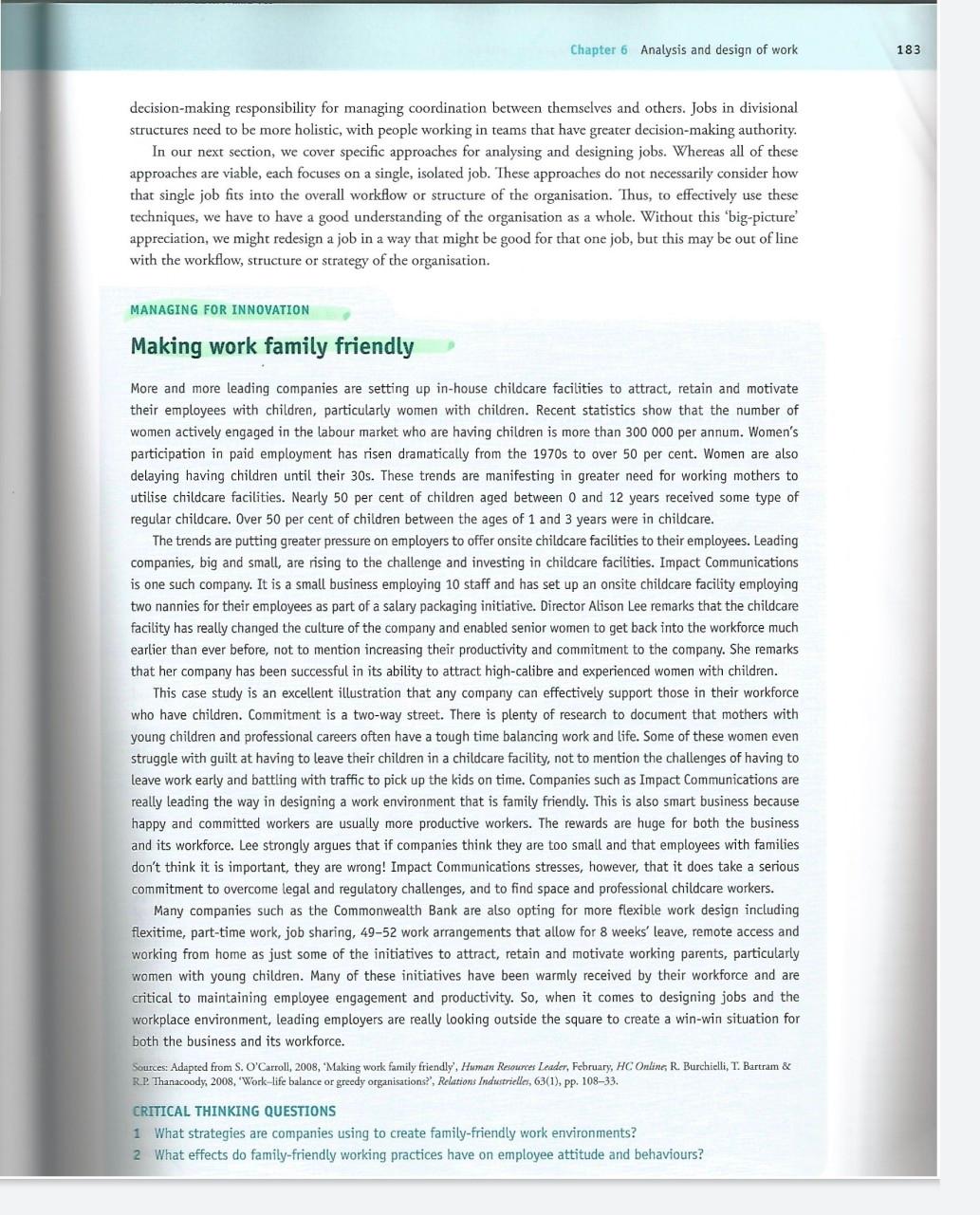 Chapter 6 Analysis and design of work 183