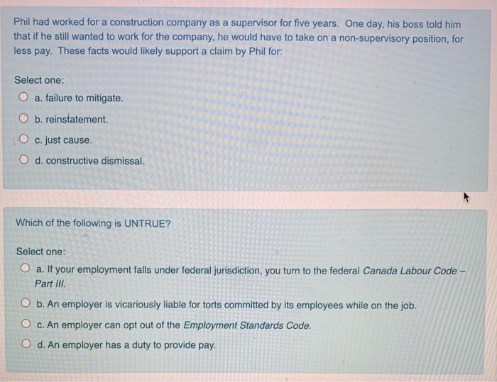 Phil had worked for a construction company as a