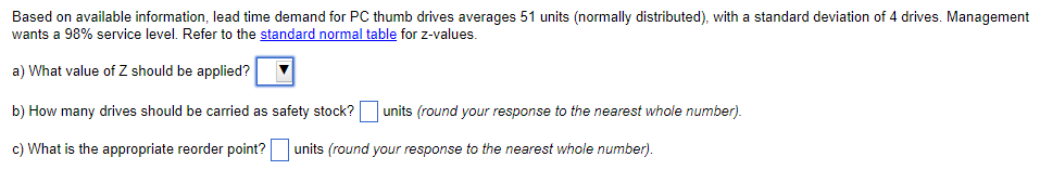 Based on available information, lead time demand