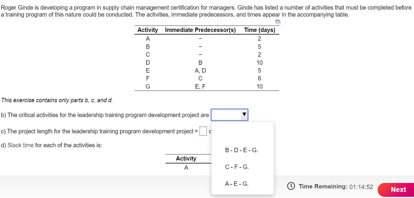 Roger Ginde is developing a program in supply