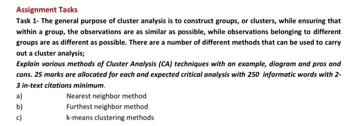 Assignment Tasks Task 1- The general purpose of