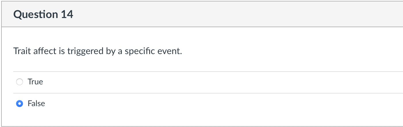 Trait affect is triggered by a specific event.