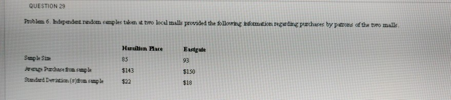 PLEASE ANSWER 32 QUESTION 29 Problem 6.