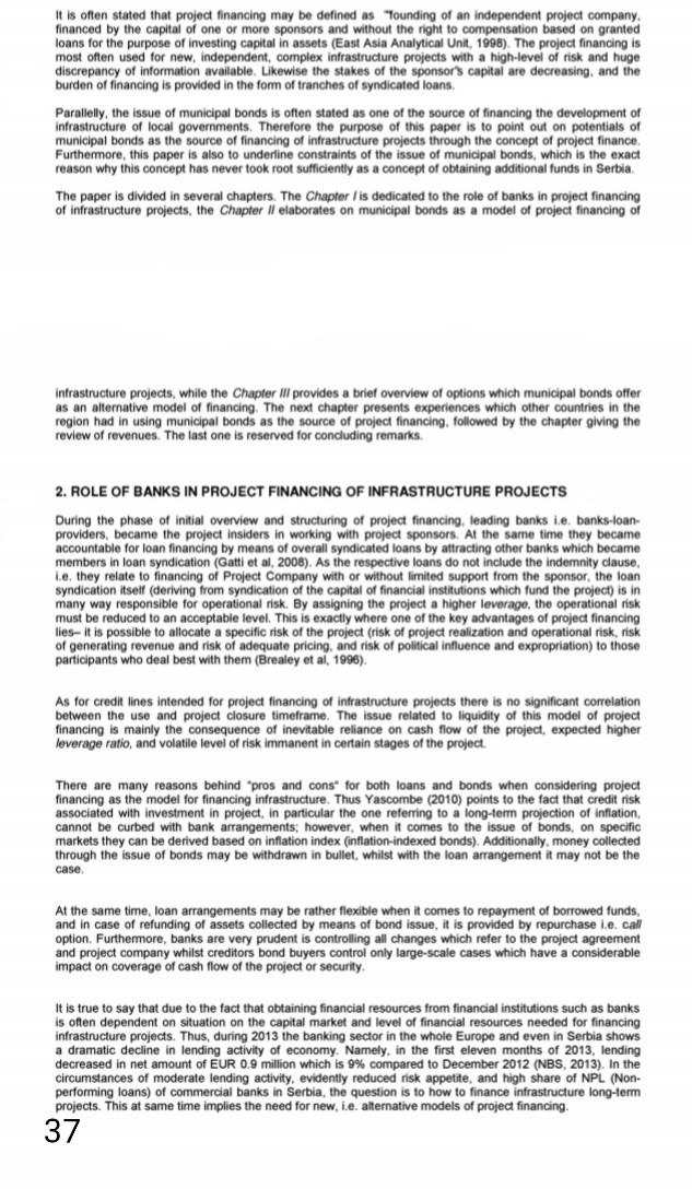 yhj It is often stated that project financing may