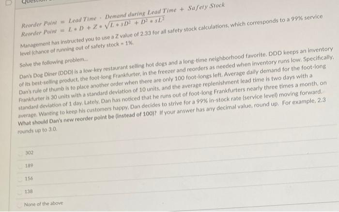 2DK 1 EOQ = TC = A retailer's demand for stock